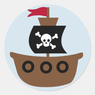 Primaire scheepssticker voor kinderen ronde sticker