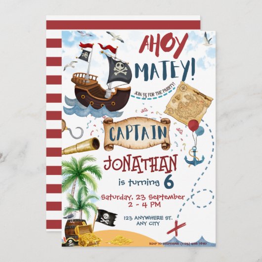 Primaire uitnodiging Onmiddellijk downloaden (Voorkant / Achterkant)