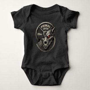Primal Iron Wolf Gym Gewichtplaat Grafische T-Shir Romper