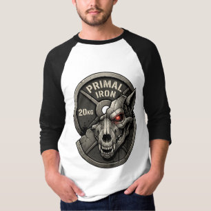 Primal Iron Wolf Gym Gewichtplaat Grafische T-Shir T-shirt