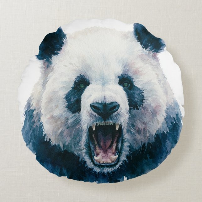 Primal Power 005 – Panda Rond Kussen (Voorkant)