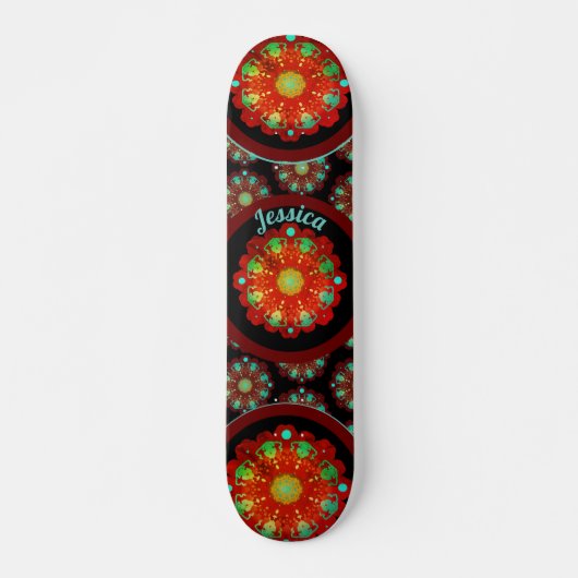 Primal Rhythms Mandala-patroon  Skateboard (Voorkant)