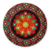 Primal Rhythms Mandala Pattern Keramische Knop (Voorkant)