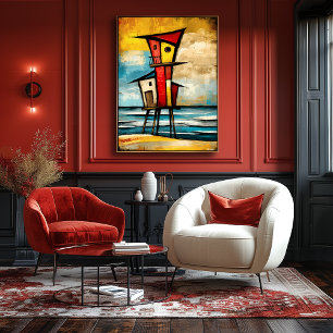 Primal Watch — Abstract Expressionistische Toren a Poster