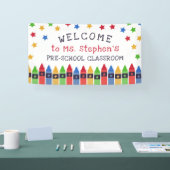 Primary Crayons Sterren Welkom Leraar's Classroom Spandoek (Beurs)