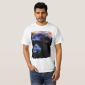 Primate Blue Arty Chimpansee Studie op een T-shirt (Voorkant volledig)