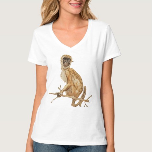 Primate Proclivity Monkey Women's Shirt V-neck  (Voorkant)