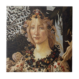 Primavera, detail Flora door Sandro Botticelli Tegeltje