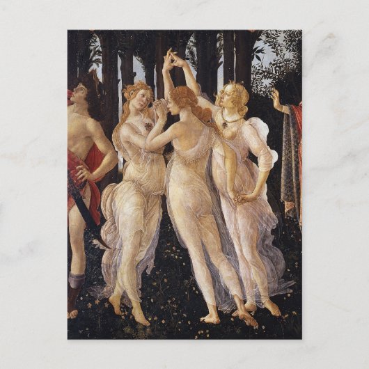 Primavera, Drie Graces, van Sandro Botticelli Briefkaart (Voorkant)