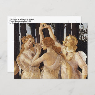 Primavera, drie graties van Sandro Botticelli Briefkaart