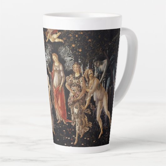 Primavera, Leerlente van Sandro Botticelli Latte Mok (Rechterhoek)
