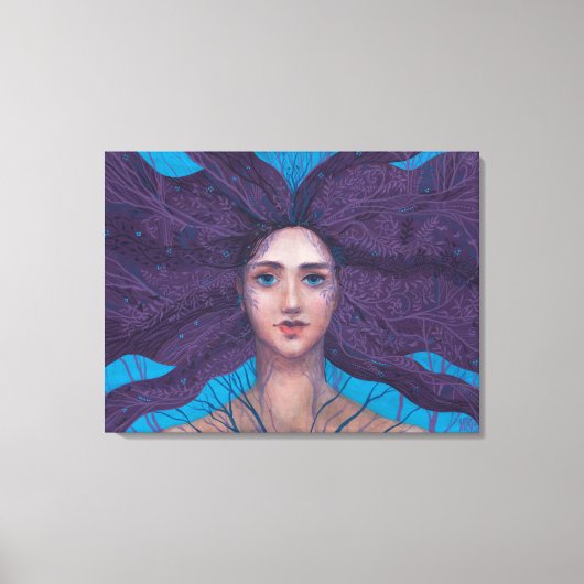 Primavera Spring Goddess Fantasy Surreal Portret Canvas Afdruk (Voorkant)