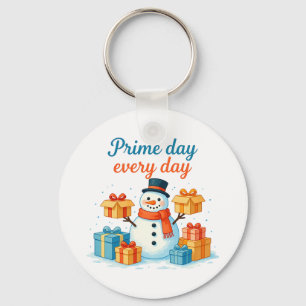 Prime Day Elke dag, Sneeuwman met cadeaus Vakantie Sleutelhanger