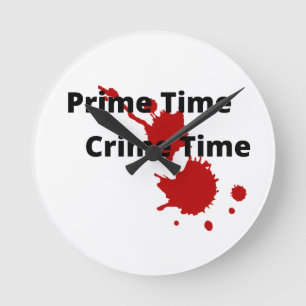 Prime Time Crime Time Wandklok Ronde Klok