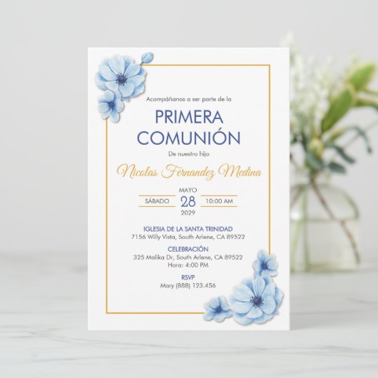 Primera Communie Schattigee Eerste Communie Kaart (Staand voorkant)