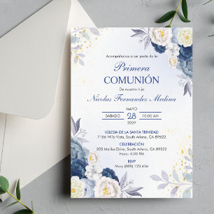 Primera Communie Witte Bloemen Eerste Communie Kaart