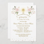 Primera Comunión Girls Twins First Holy Communion Kaart (Voorkant / Achterkant)