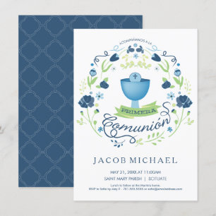 Primera Comunión Invitación - Espagnol, Carte Garç
