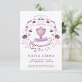 Primera Comunión Invitación - Spaans, meisje Kaart (Staand voorkant)