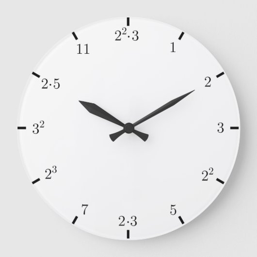 Primes Wiskunde Clock Grote Klok (Voorkant)