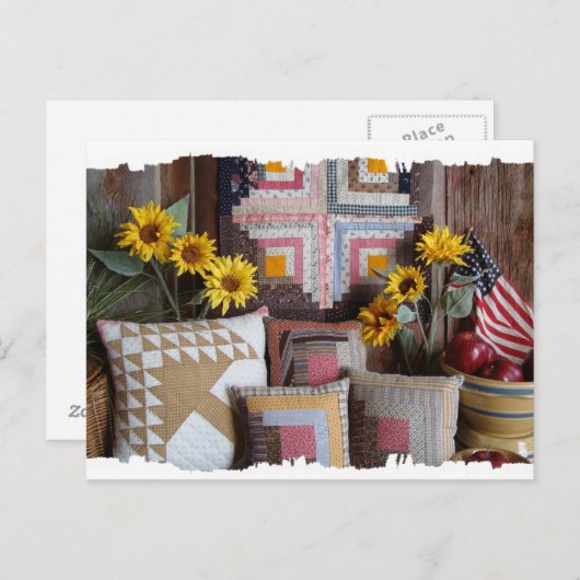 Primitief Amerikaans Antiek Briefkaart (Voorkant / Achterkant)