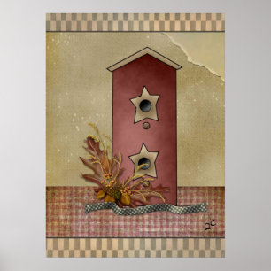 primitief Birdhouse poster
