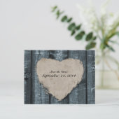 Primitief Blauw Hout en Hart Save the Date Aankondigingskaart (Staand voorkant)