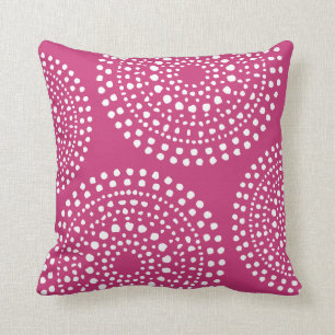 Primitief Boho Mosaic Pattern Magenta Roze Kussen
