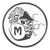 Primitief Chambered Nautilus Monogram Hockey Puck (Voorkant)