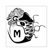 Primitief Chambered Nautilus Monogram Rubberstempel (Afrduk)