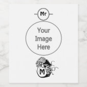 Primitief Chambered Nautilus Monogram Wijn Etiket (Enkel label)