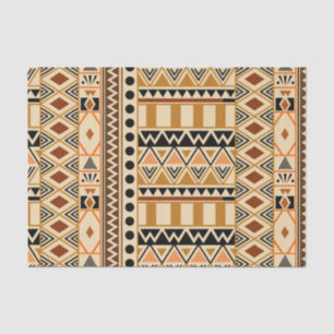 Primitief etnisch tribaal patroon in aardkleuren tissuepapier