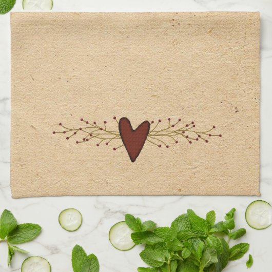 Primitief Heart Kitchen Towel Theedoek (Gevouwen)