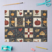 Primitief herfst quilt patroon | boerenoogst tissuepapier (Craft)
