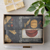 Primitief herfst quilt patroon | boerenoogst tissuepapier (Geschenk)