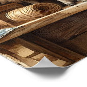 Primitief Hout Landschap Plank 3 Poster (Hoek)