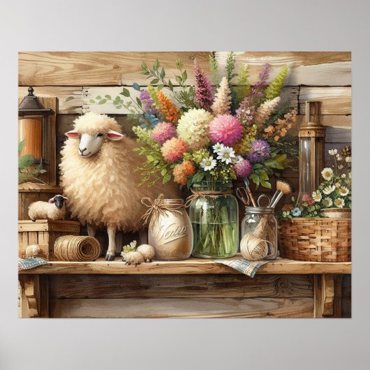 Primitief Hout Landschap Plank 3 Poster (Voorkant)