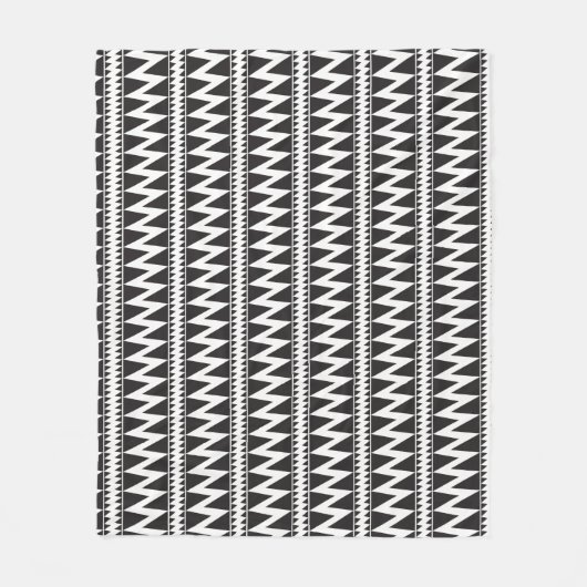 Primitief Indische Pomo Pattern Black White Fleece (Voorkant)