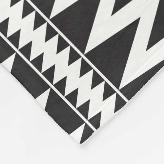 Primitief Indische Pomo Pattern Black White Fleece (Hoek)