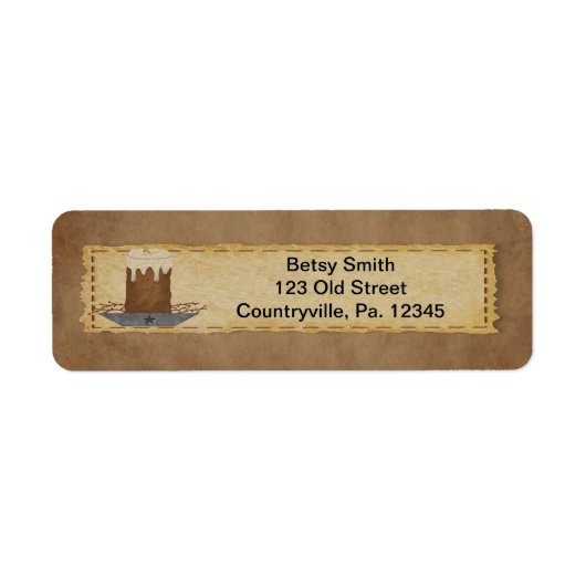 Primitief kaarsadreslabel etiket (Voorkant)