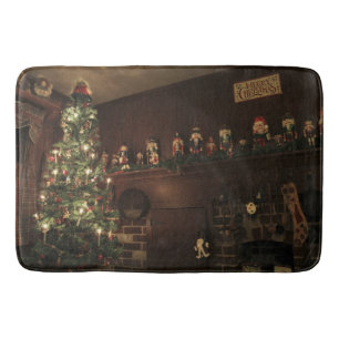 Primitief koloniaal land kerstfeestdag badmat