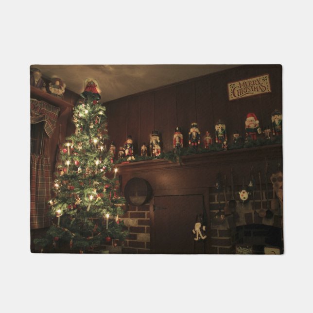 Primitief koloniaal land kerstfeestdag deurmat (Voorkant)