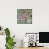primitief konijn poster (Thuiskantoor)