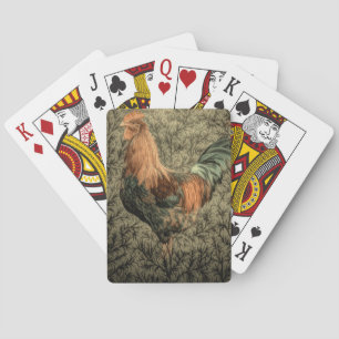 Primitief land boerderij kip rustieke haan pokerkaarten