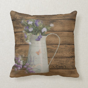 primitief land : lavender rustige schuur - hout kussen