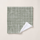 Primitief land Olive Green Diamond Check Bad Handdoek (Wasdoekje)