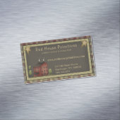 Primitief land: Red Saltbox House & Stars Magnetisch Visitekaartje (Voorbeeld)