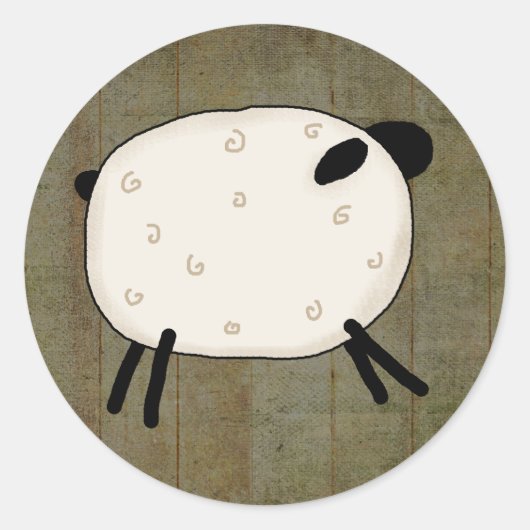 Primitief land ronde sticker (Voorkant)