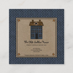 Primitief land Saltbox House Rusty Stars Kraft Vierkante Visitekaartje