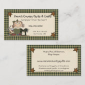 Primitief land Seing Doll Homespun Rustic Visitekaartje (Voorkant / Achterkant)